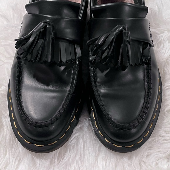 DR. MARTEN Adrian Leather Black Tassel Oxford Slip On Loafers - Womens 8 - Picture 9 of 13